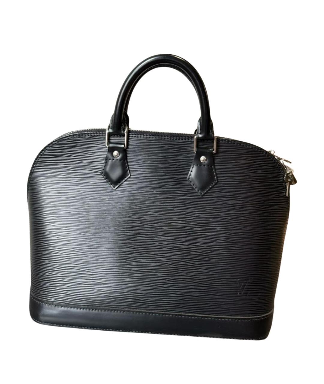 LOUIS VUITTON Черная кожаная сумка с короткими ручками, фото 1