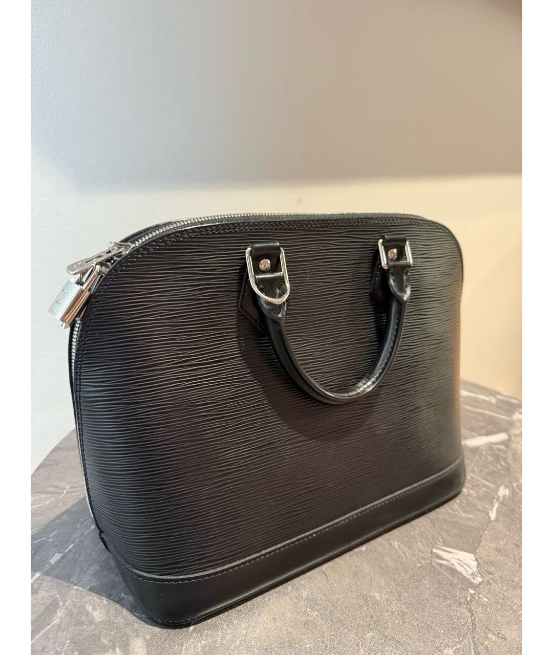 LOUIS VUITTON Черная кожаная сумка с короткими ручками, фото 2