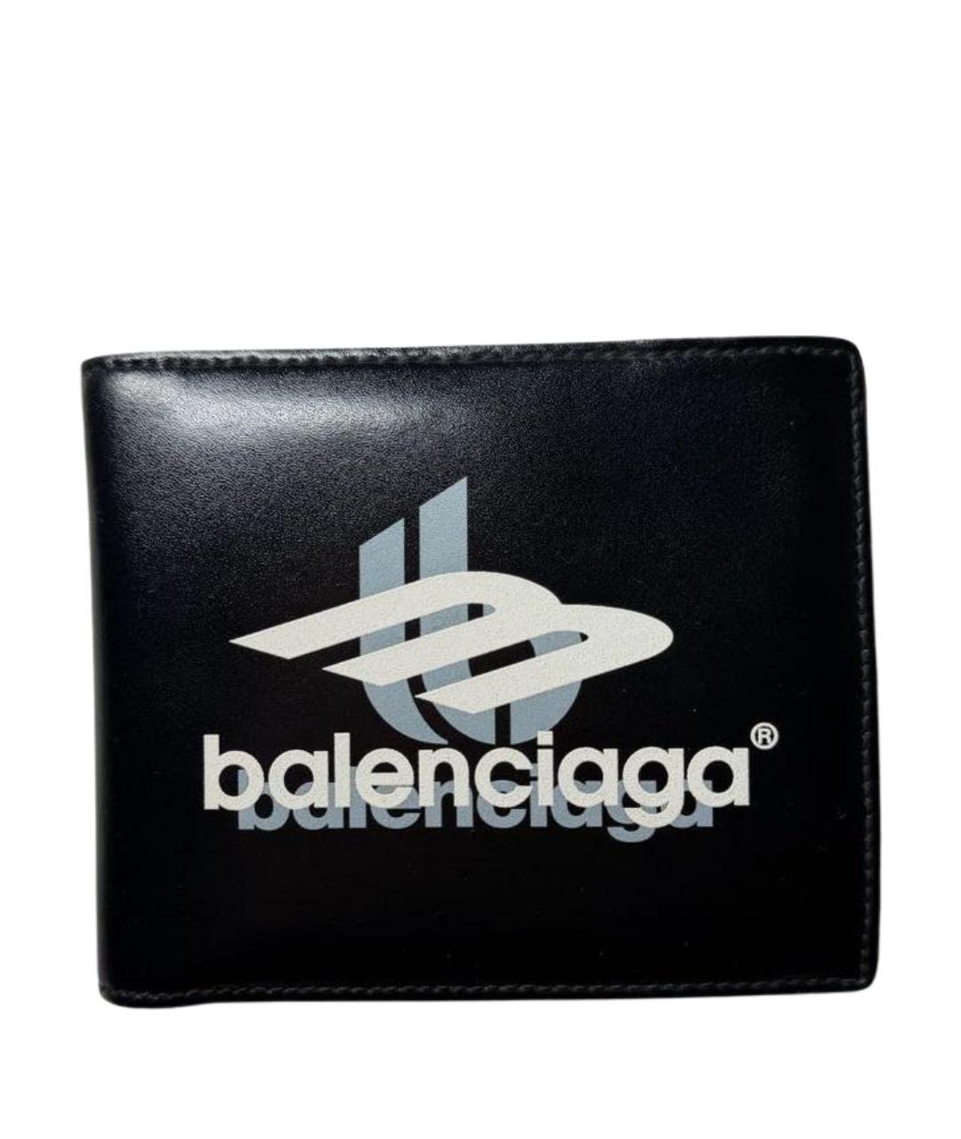 BALENCIAGA Черный кожаный кошелек, фото 1