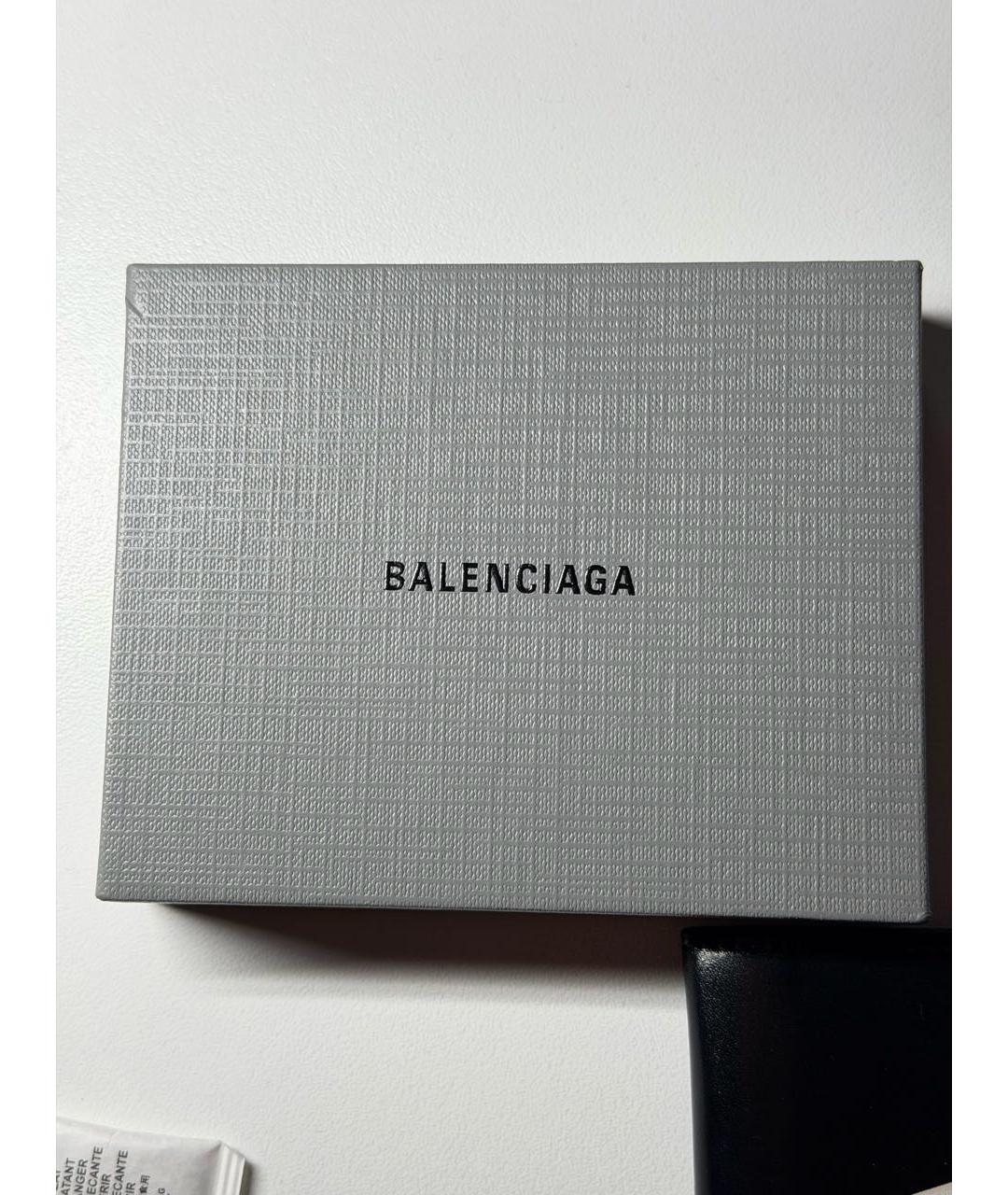 BALENCIAGA Черный кожаный кошелек, фото 6