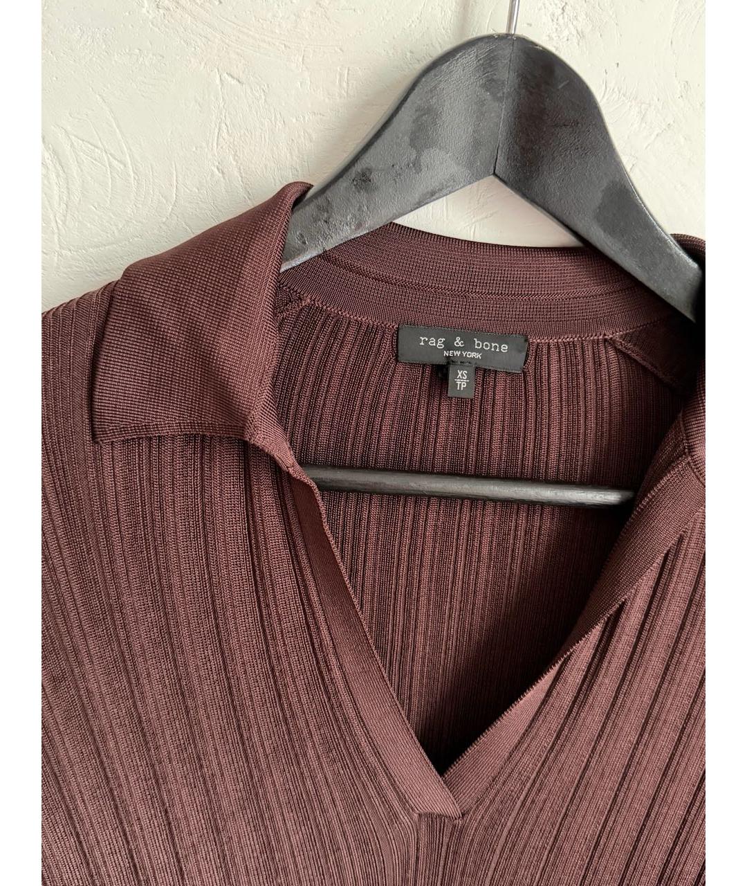 RAG & BONE Коричневое вискозное повседневное платье, фото 3