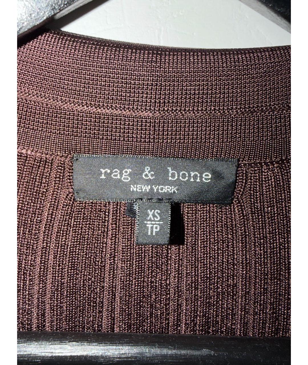 RAG & BONE Коричневое вискозное повседневное платье, фото 4