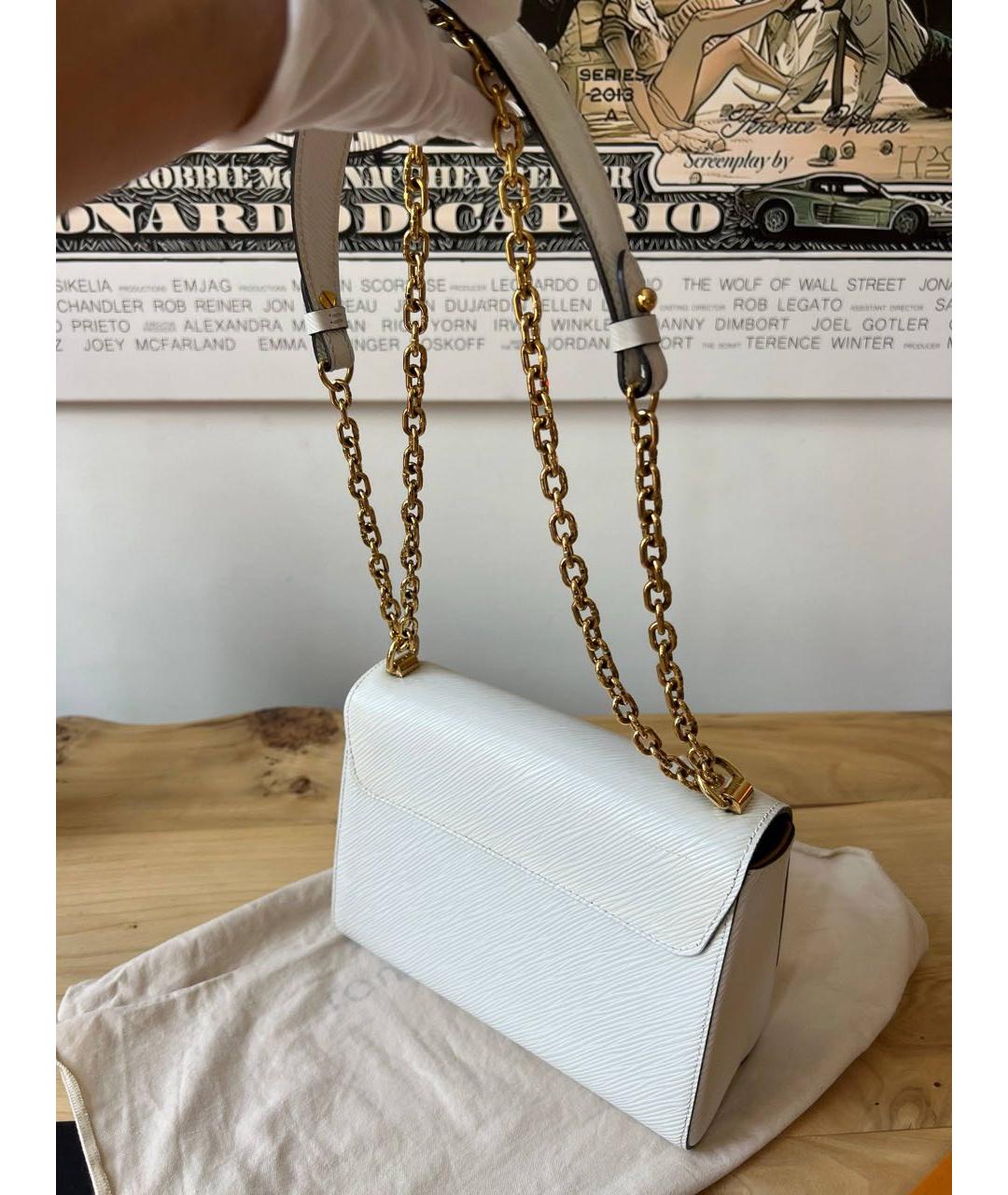LOUIS VUITTON Белая кожаная сумка через плечо, фото 3