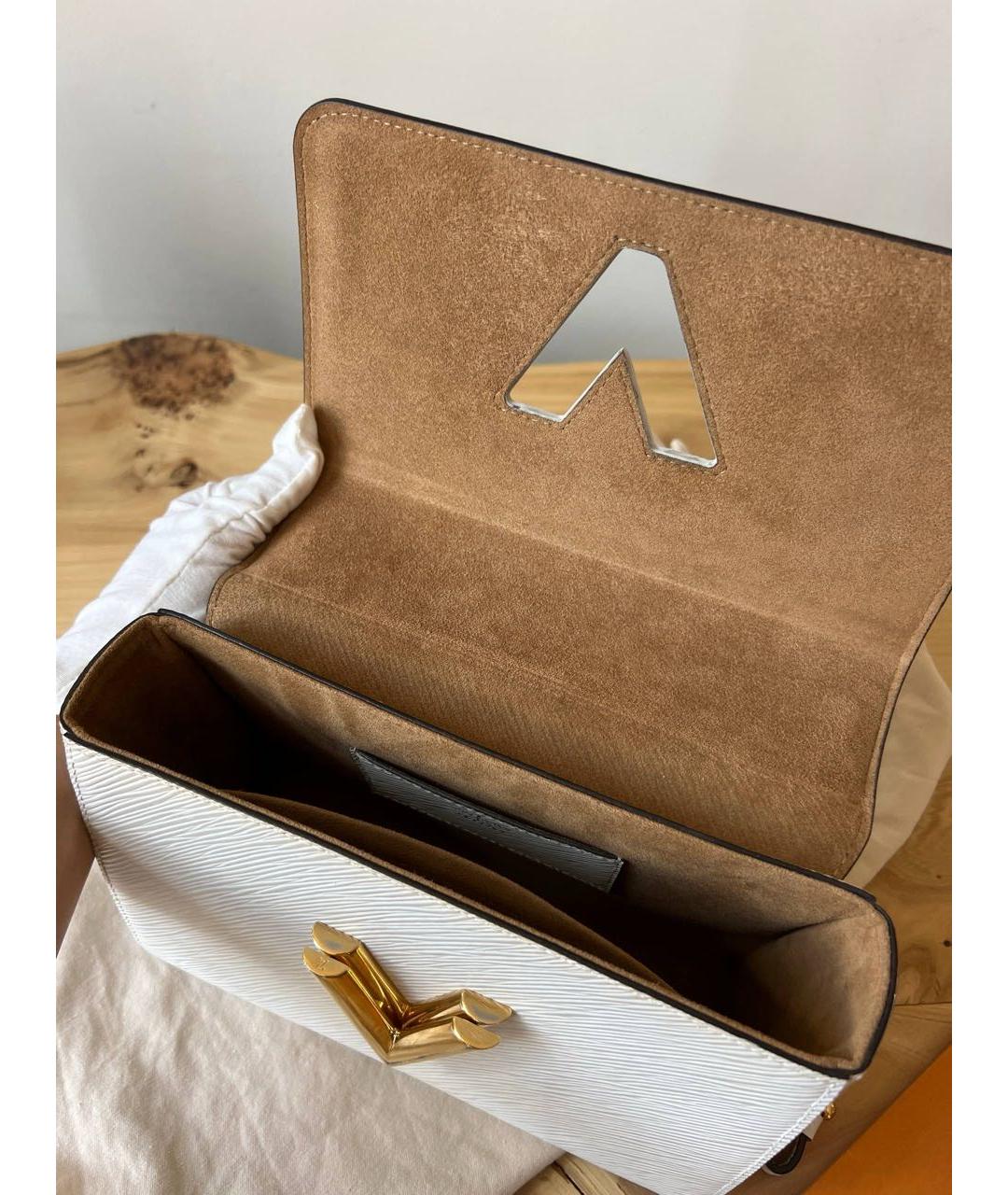 LOUIS VUITTON Белая кожаная сумка через плечо, фото 4