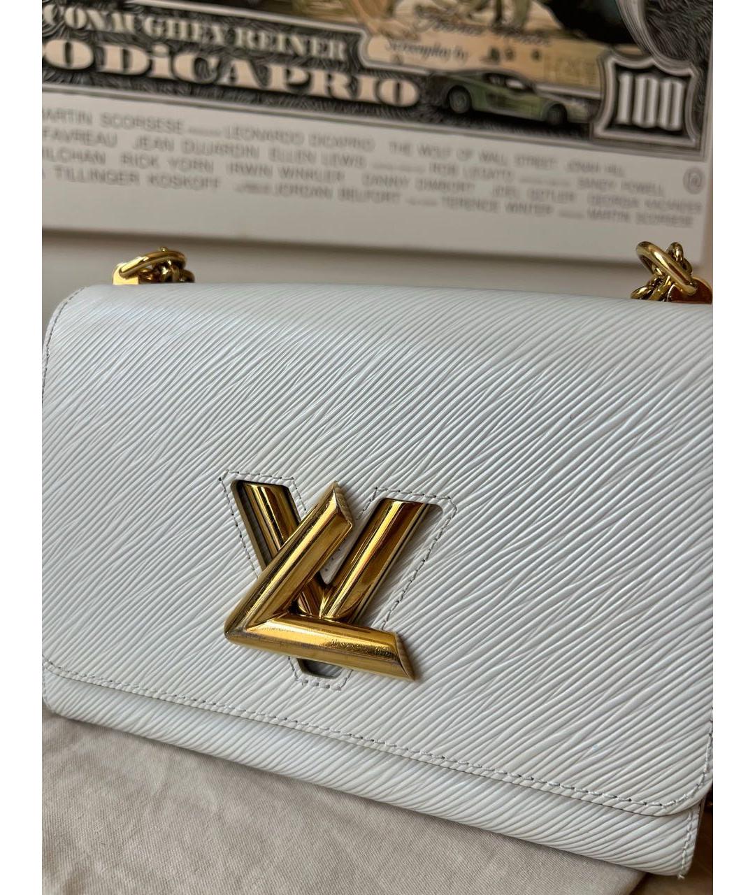 LOUIS VUITTON Белая кожаная сумка через плечо, фото 6