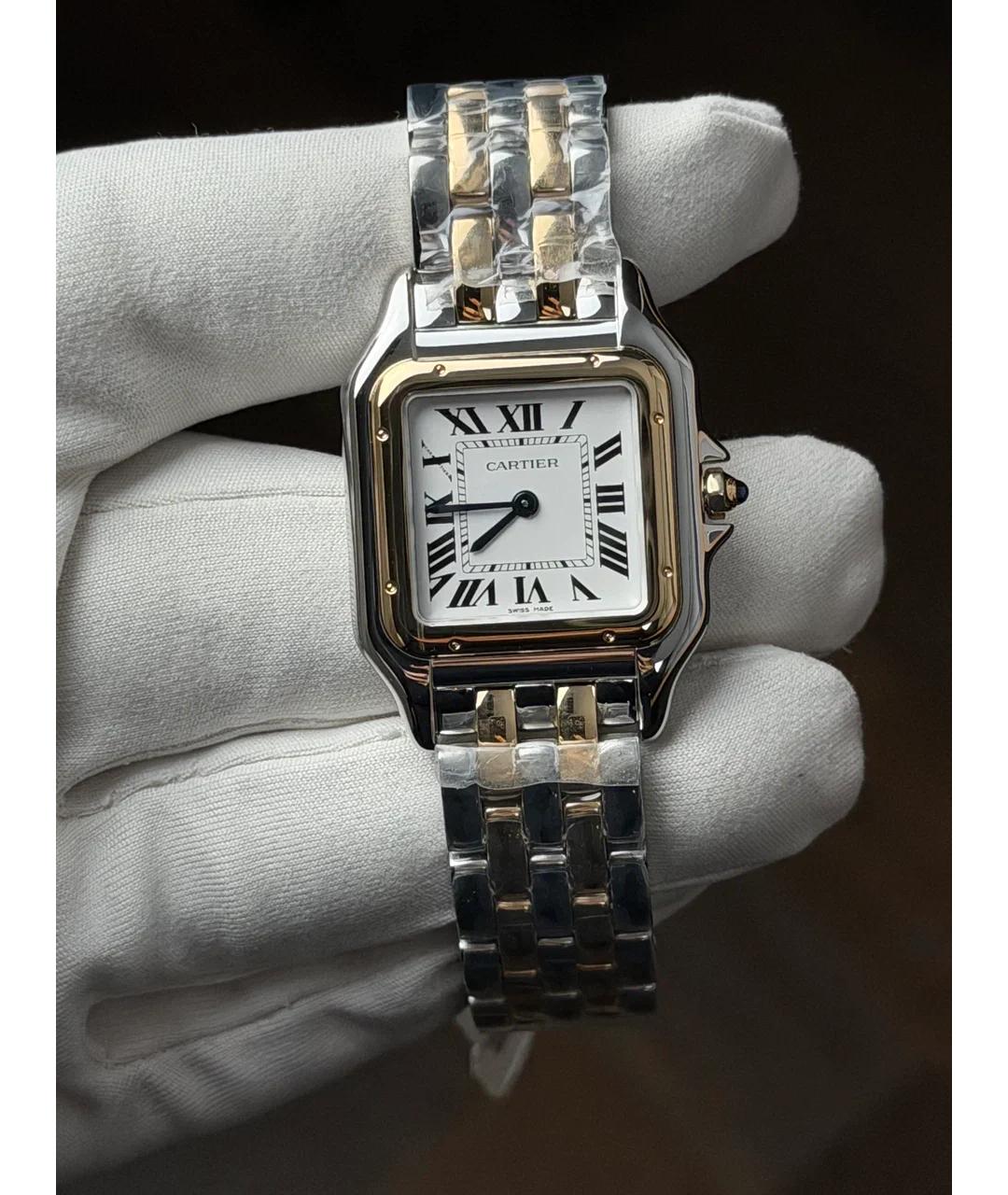 CARTIER Белые часы из желтого золота, фото 2
