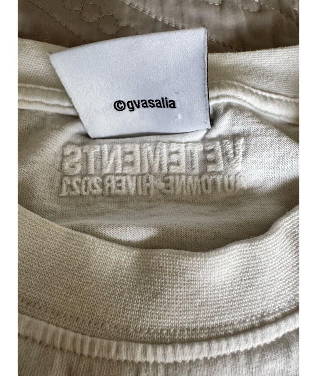 VETEMENTS Белая хлопковая футболка, фото 5