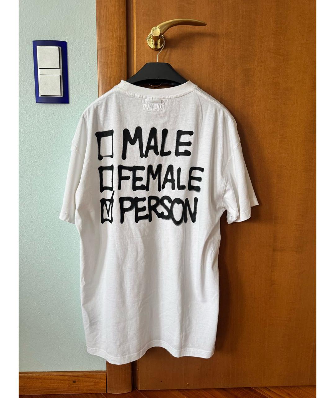 VETEMENTS Белая хлопковая футболка, фото 2