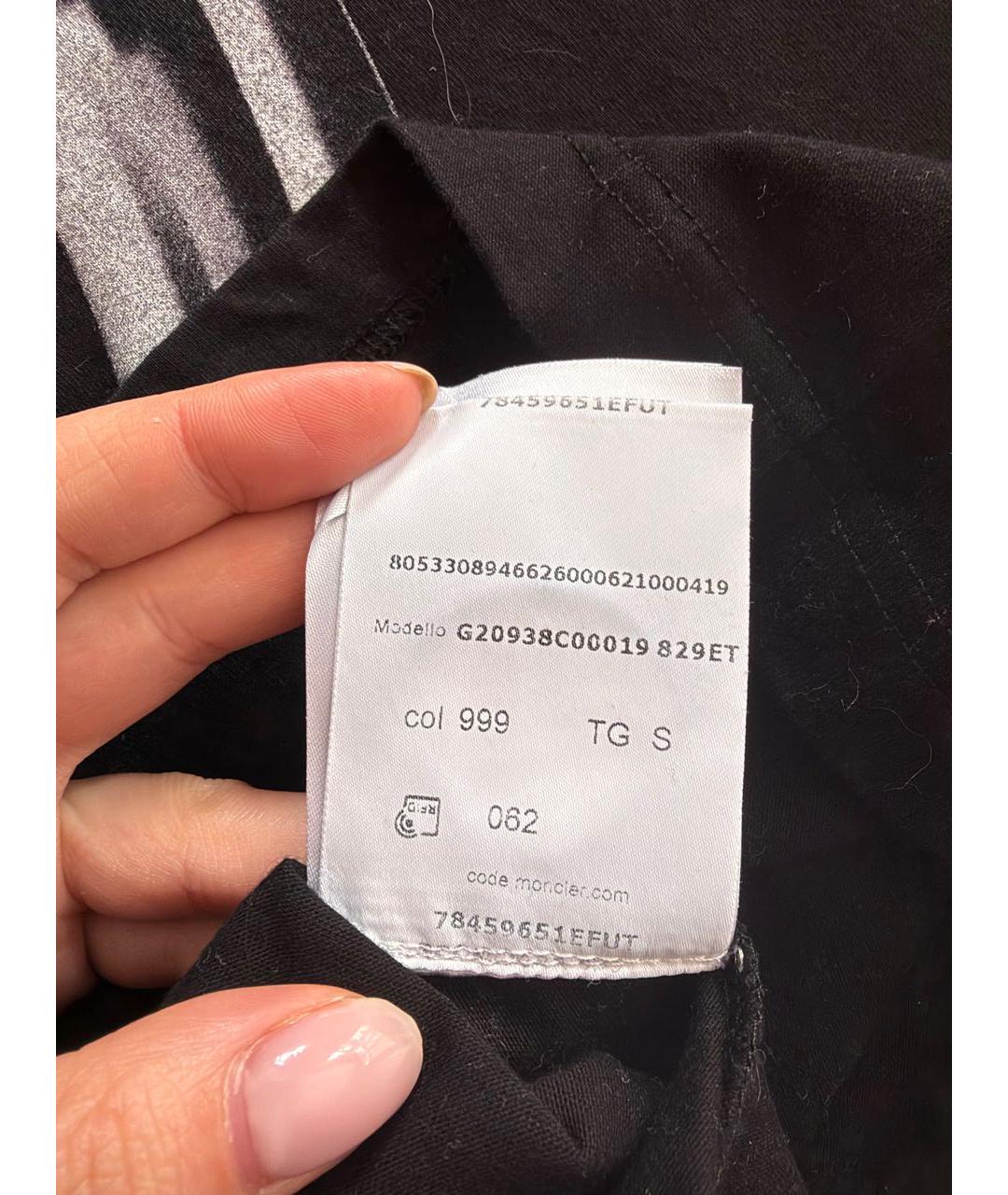 MONCLER Черная хлопковая футболка, фото 4