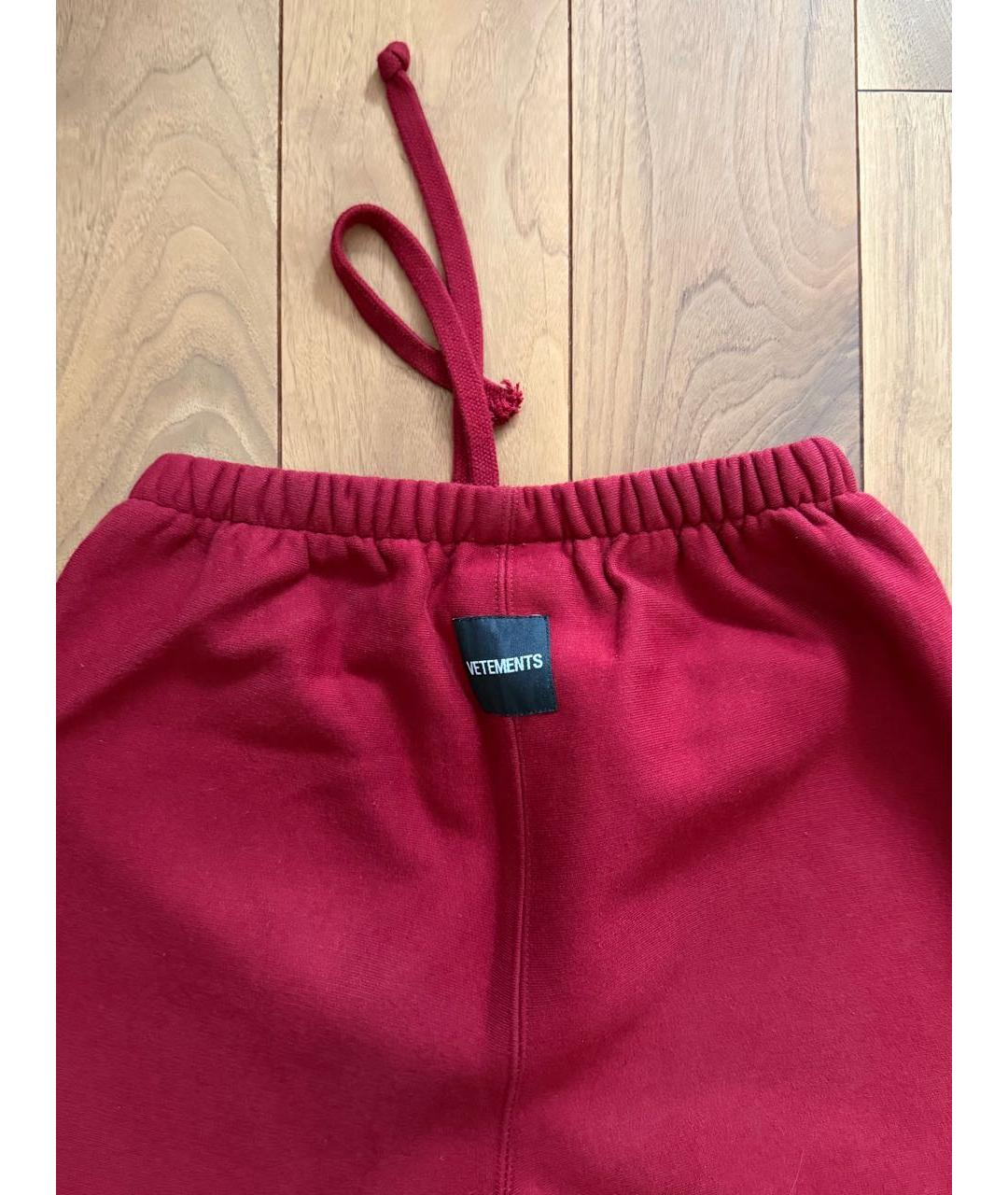 VETEMENTS Красные хлопковые брюки широкие, фото 4
