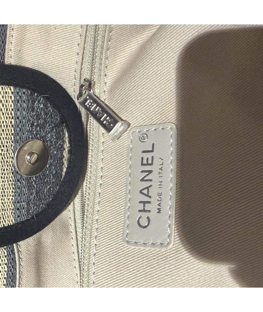 CHANEL Серая шерстяная сумка тоут, фото 5