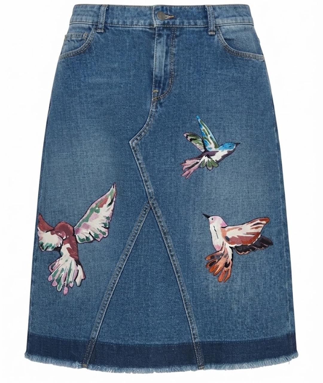 RED VALENTINO Синяя деним юбка миди, фото 1