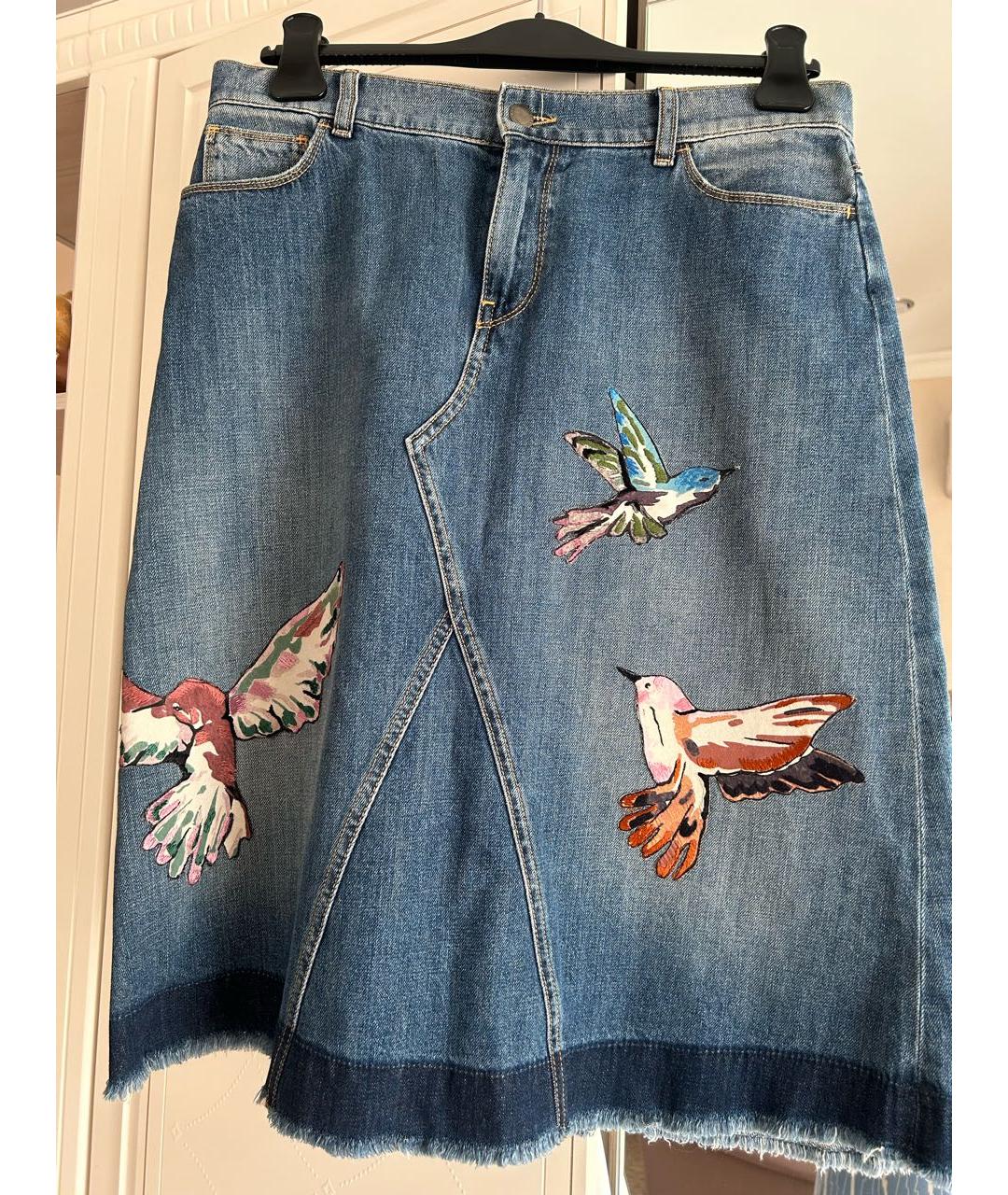 RED VALENTINO Синяя деним юбка миди, фото 7