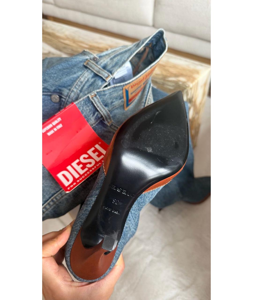 DIESEL Голубые ботфорты, фото 7