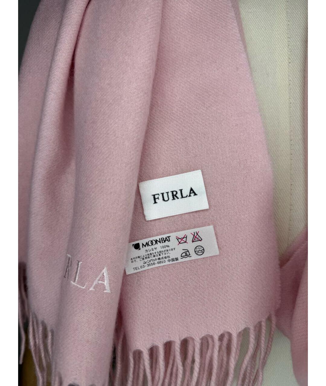 FURLA Розовый кашемировый шарф, фото 4