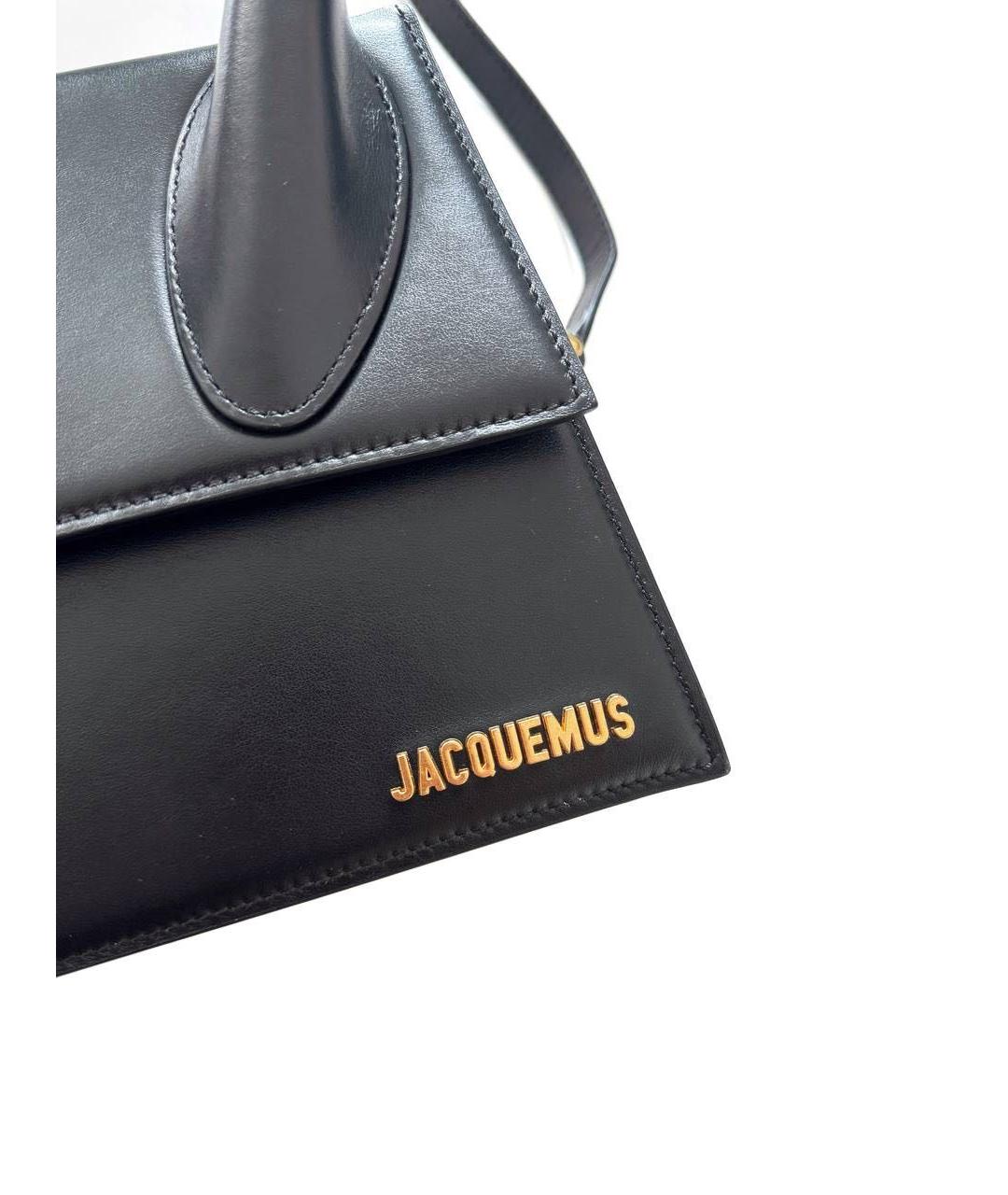 JACQUEMUS Черная кожаная сумка через плечо, фото 8