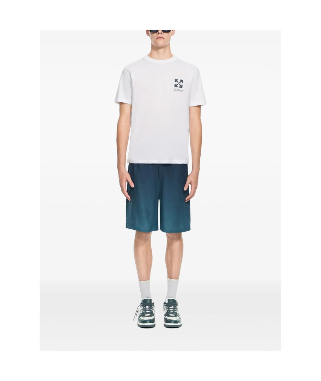 OFF-WHITE Белая хлопковая футболка, фото 2