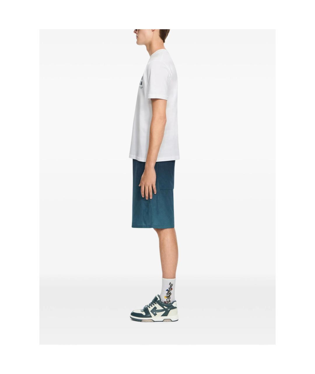 OFF-WHITE Белая хлопковая футболка, фото 4
