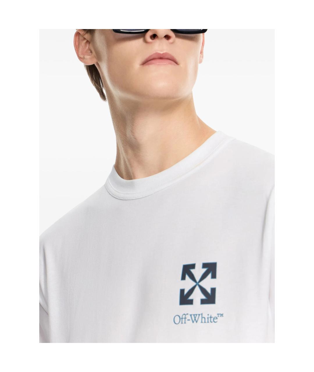 OFF-WHITE Белая хлопковая футболка, фото 5