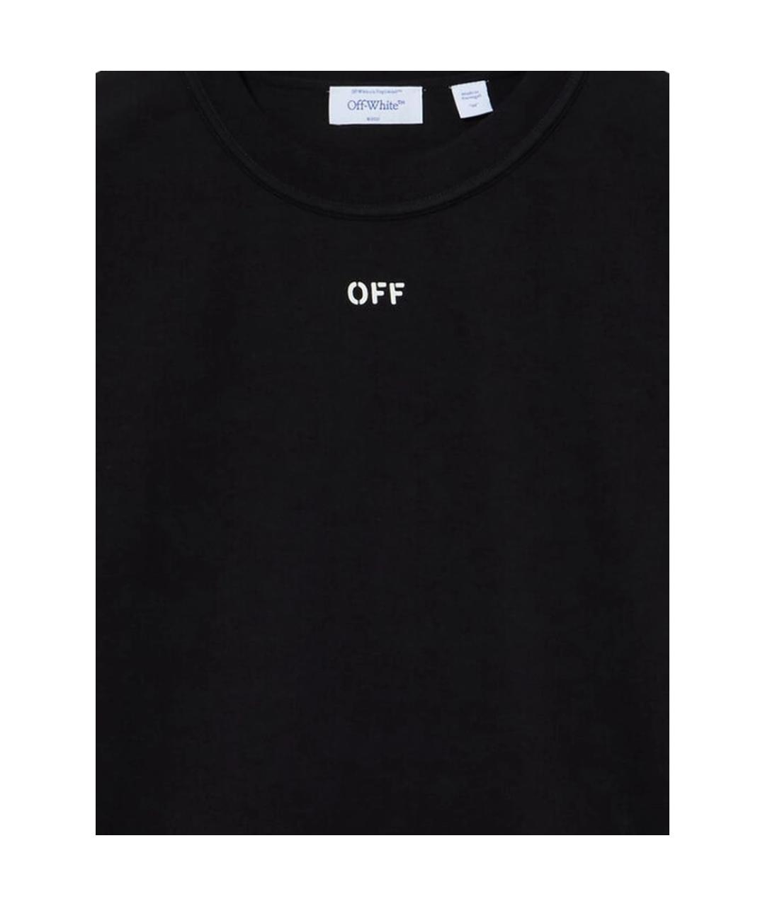 OFF-WHITE Черная хлопковая футболка, фото 2