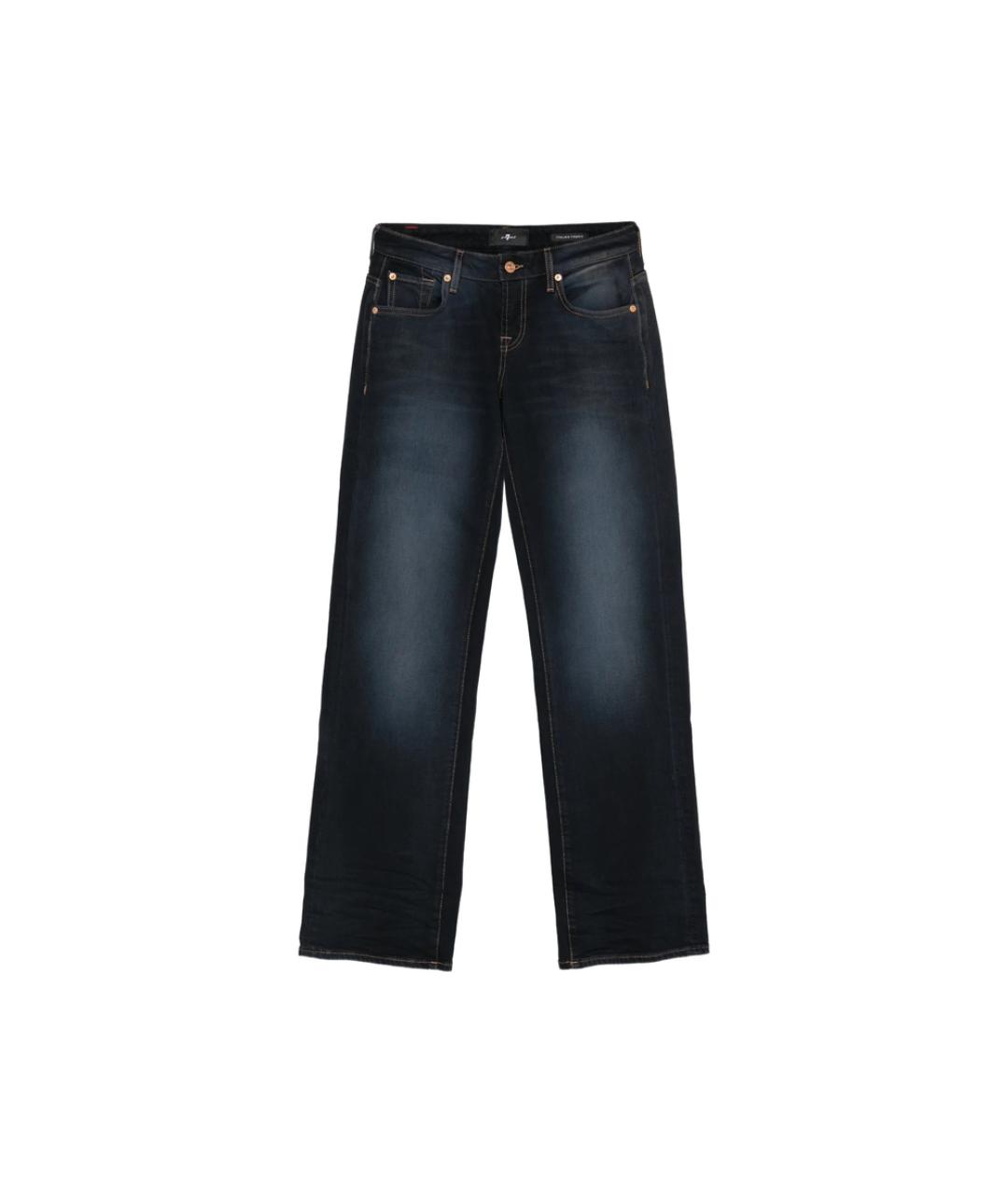 7 FOR ALL MANKIND Синие хлопковые прямые джинсы, фото 1