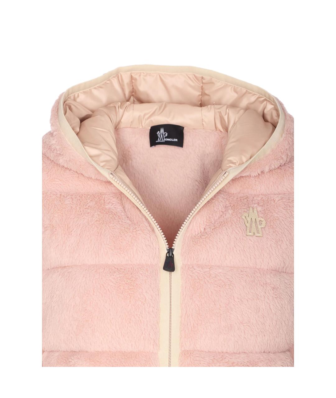 MONCLER GRENOBLE Розовый полиэстеровый пуховик, фото 3