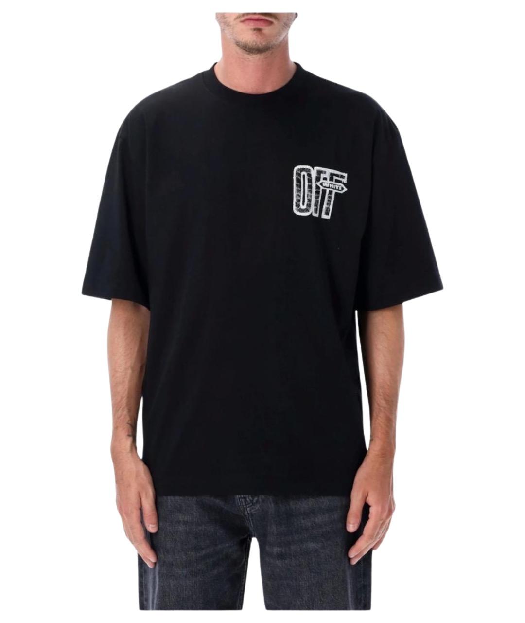 OFF-WHITE Черная хлопковая футболка, фото 1