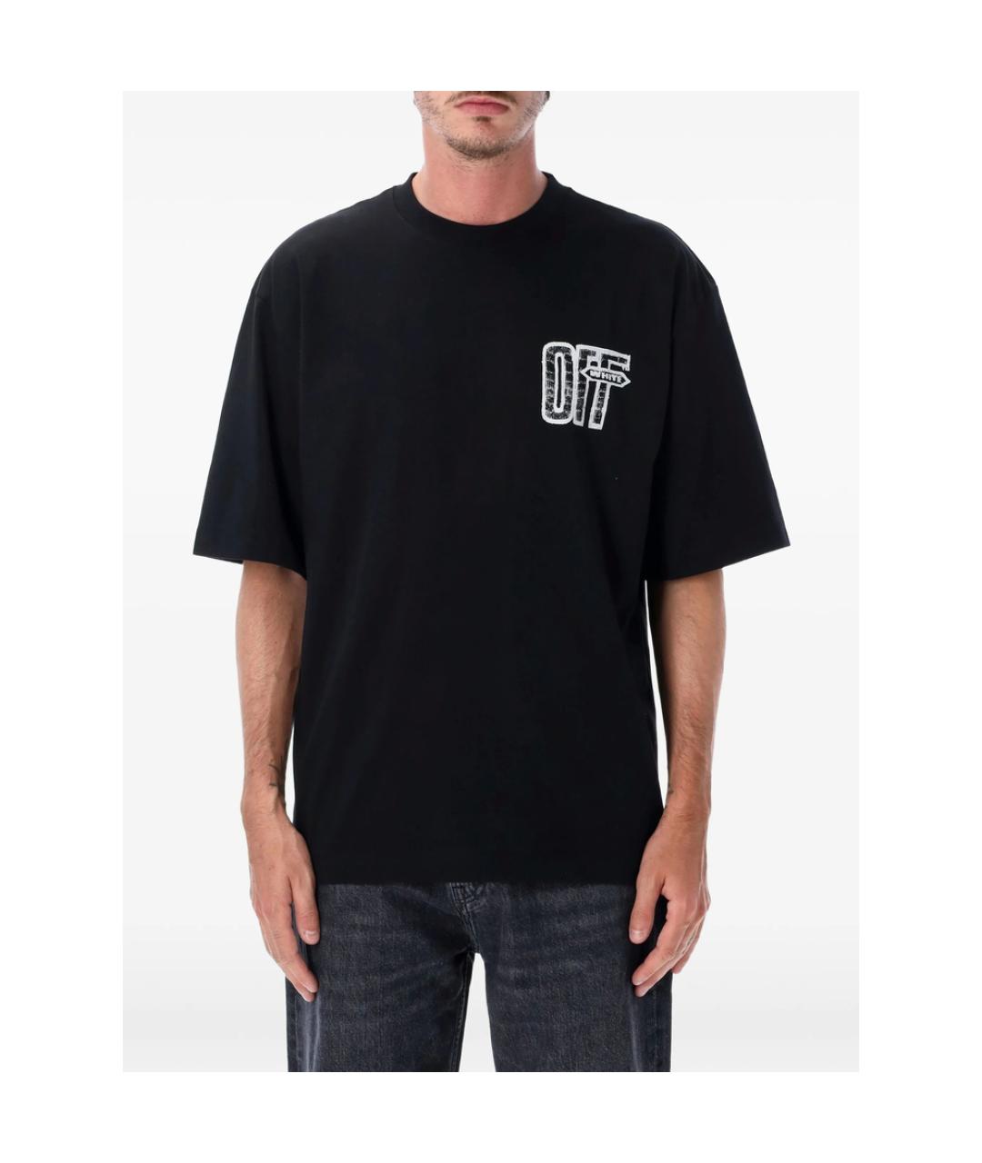 OFF-WHITE Черная хлопковая футболка, фото 4