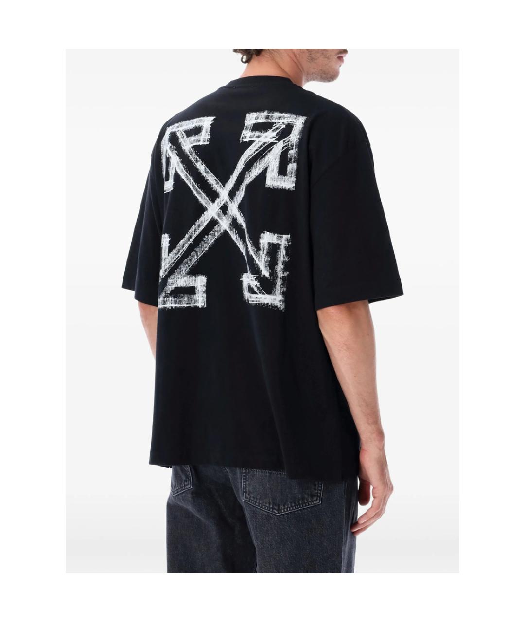 OFF-WHITE Черная хлопковая футболка, фото 2