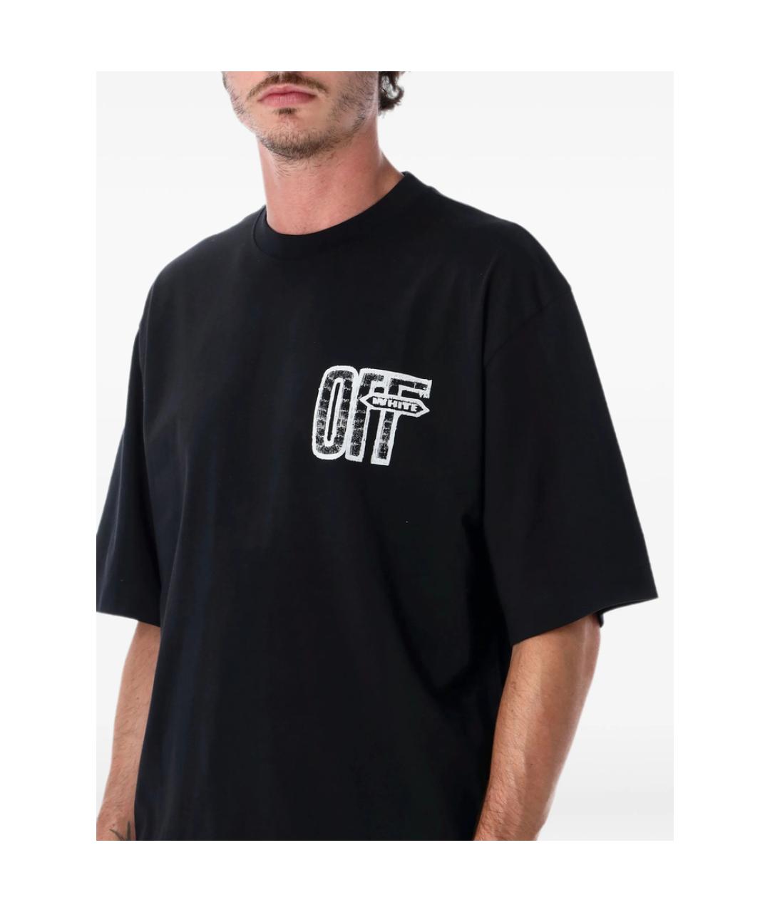 OFF-WHITE Черная хлопковая футболка, фото 3