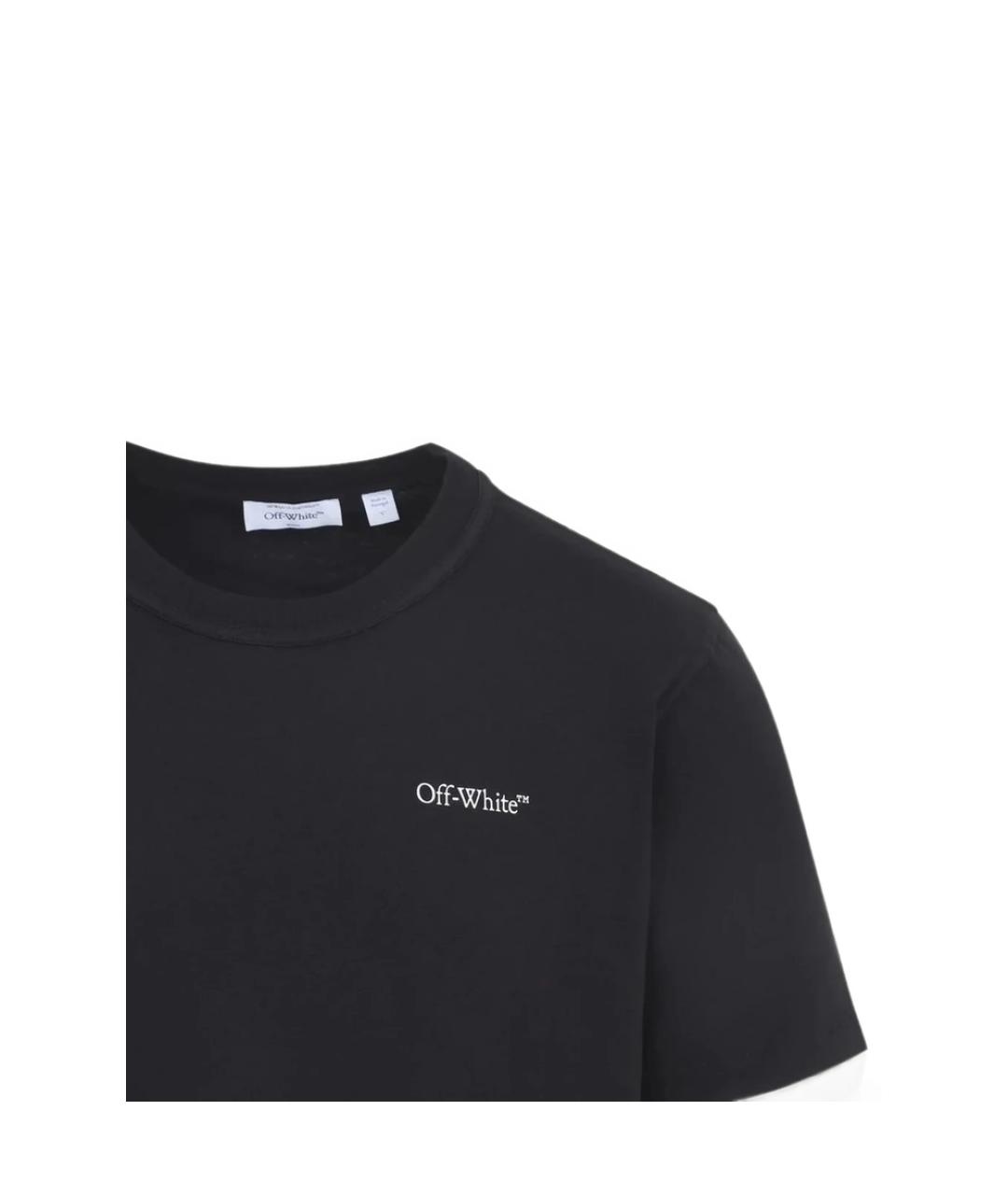 OFF-WHITE Черная хлопковая футболка, фото 3