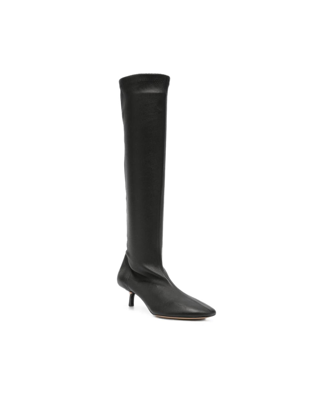 JACQUEMUS Черные кожаные сапоги, фото 4