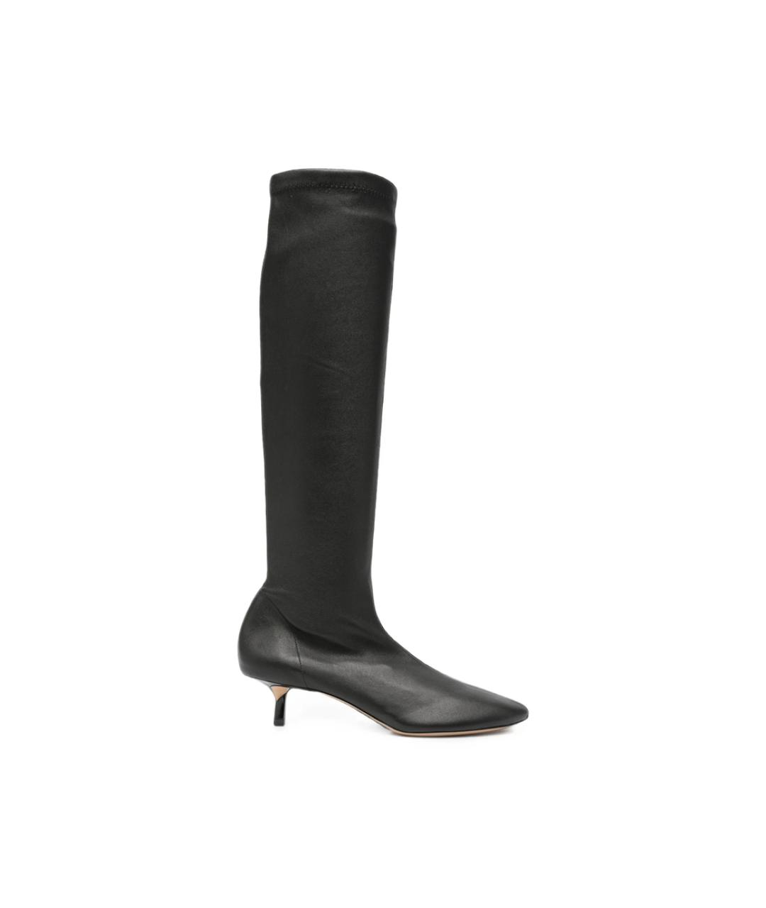 JACQUEMUS Черные кожаные сапоги, фото 5