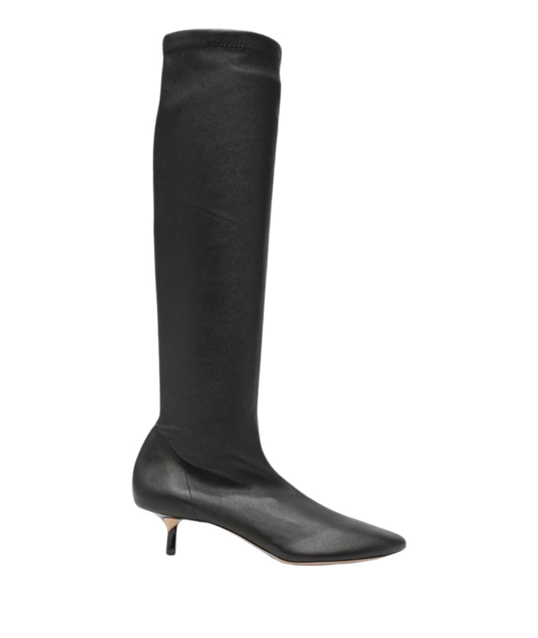 JACQUEMUS Черные кожаные сапоги, фото 1