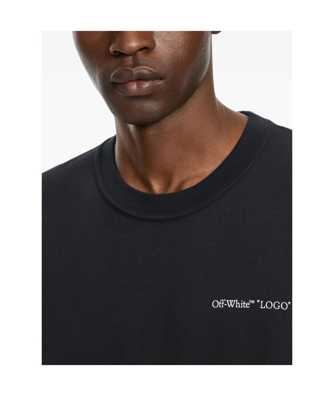 OFF-WHITE Черная хлопковая футболка, фото 2