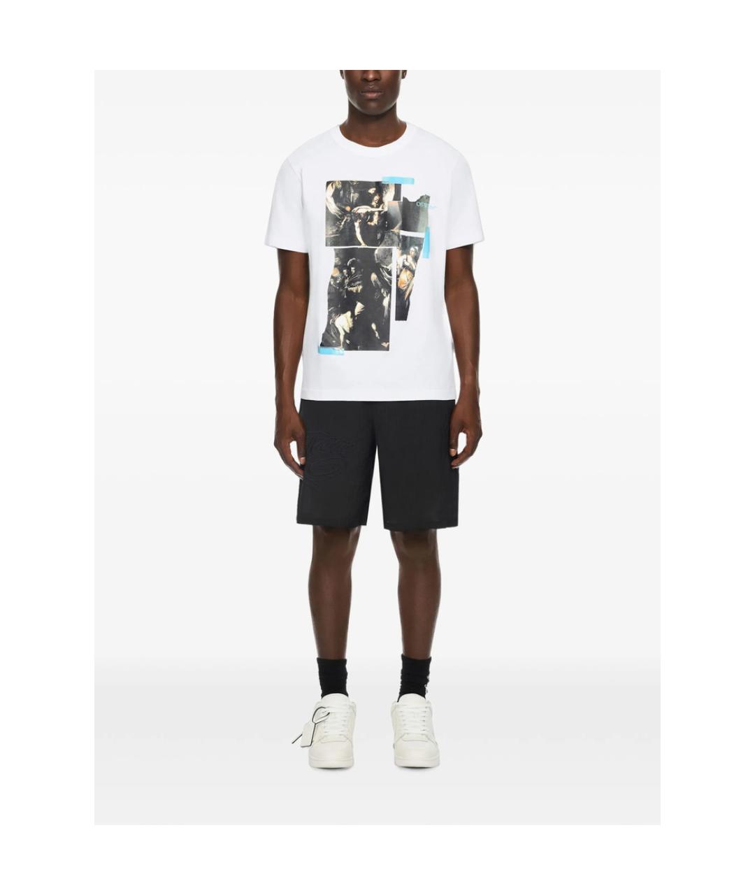 OFF-WHITE Белая хлопковая футболка, фото 3