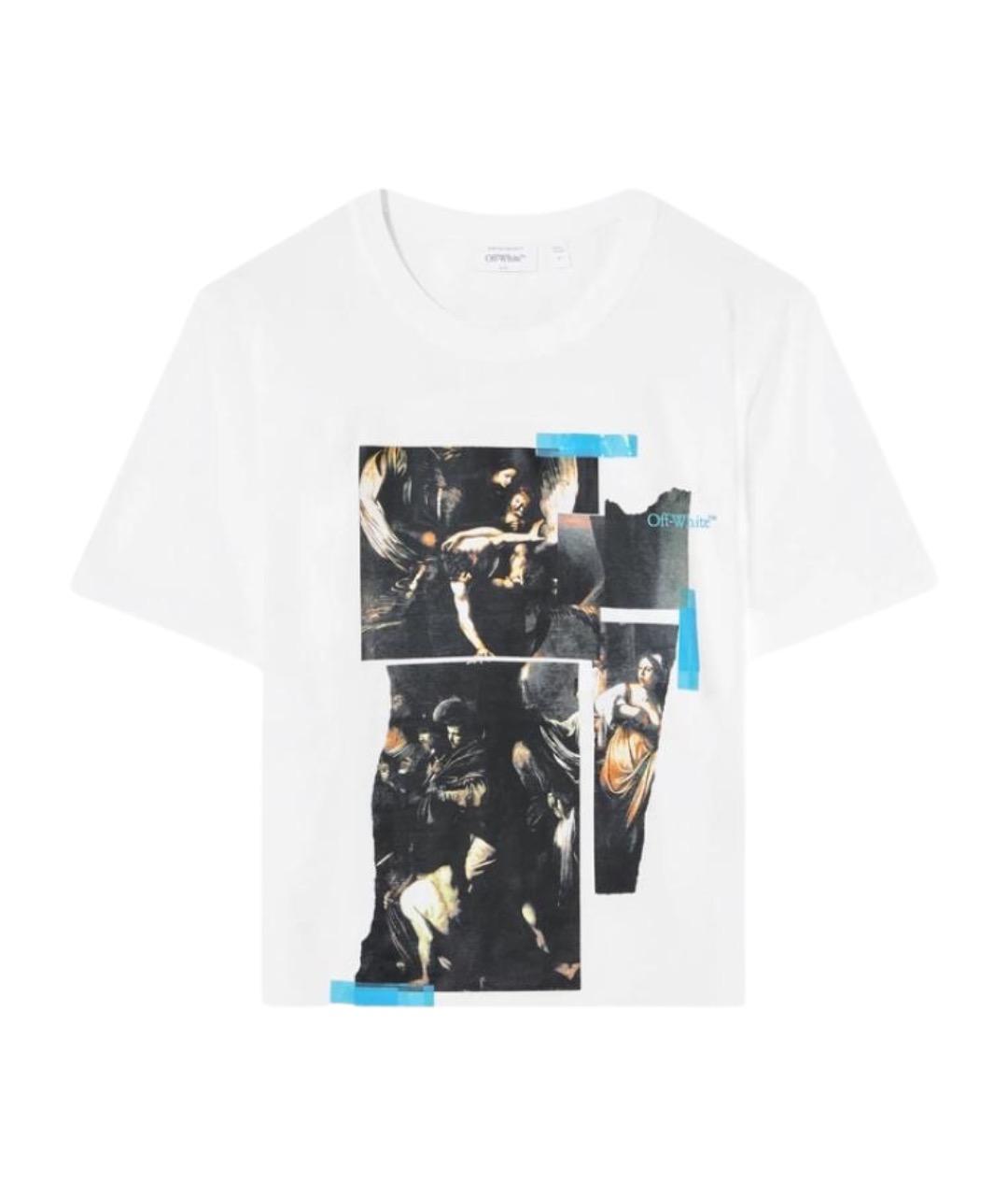 OFF-WHITE Белая хлопковая футболка, фото 1