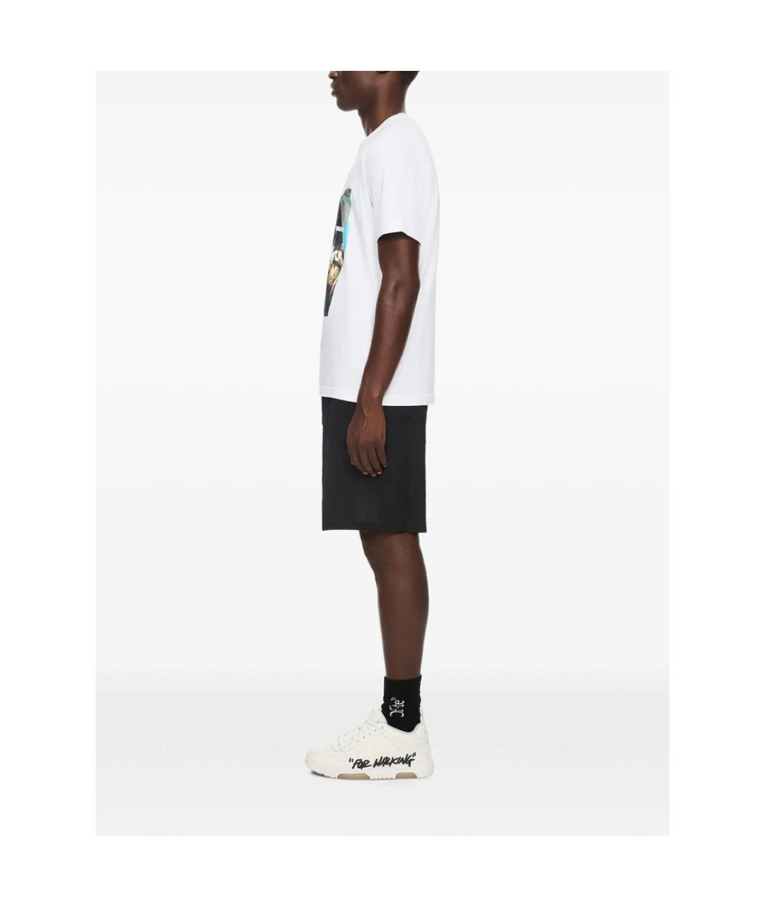 OFF-WHITE Белая хлопковая футболка, фото 4