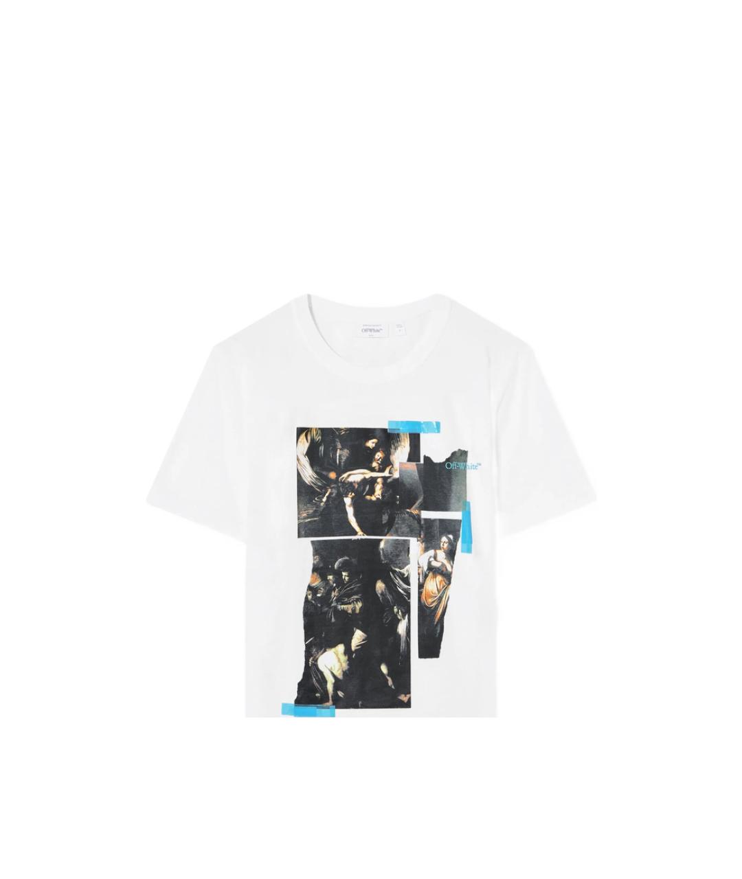 OFF-WHITE Белая хлопковая футболка, фото 5