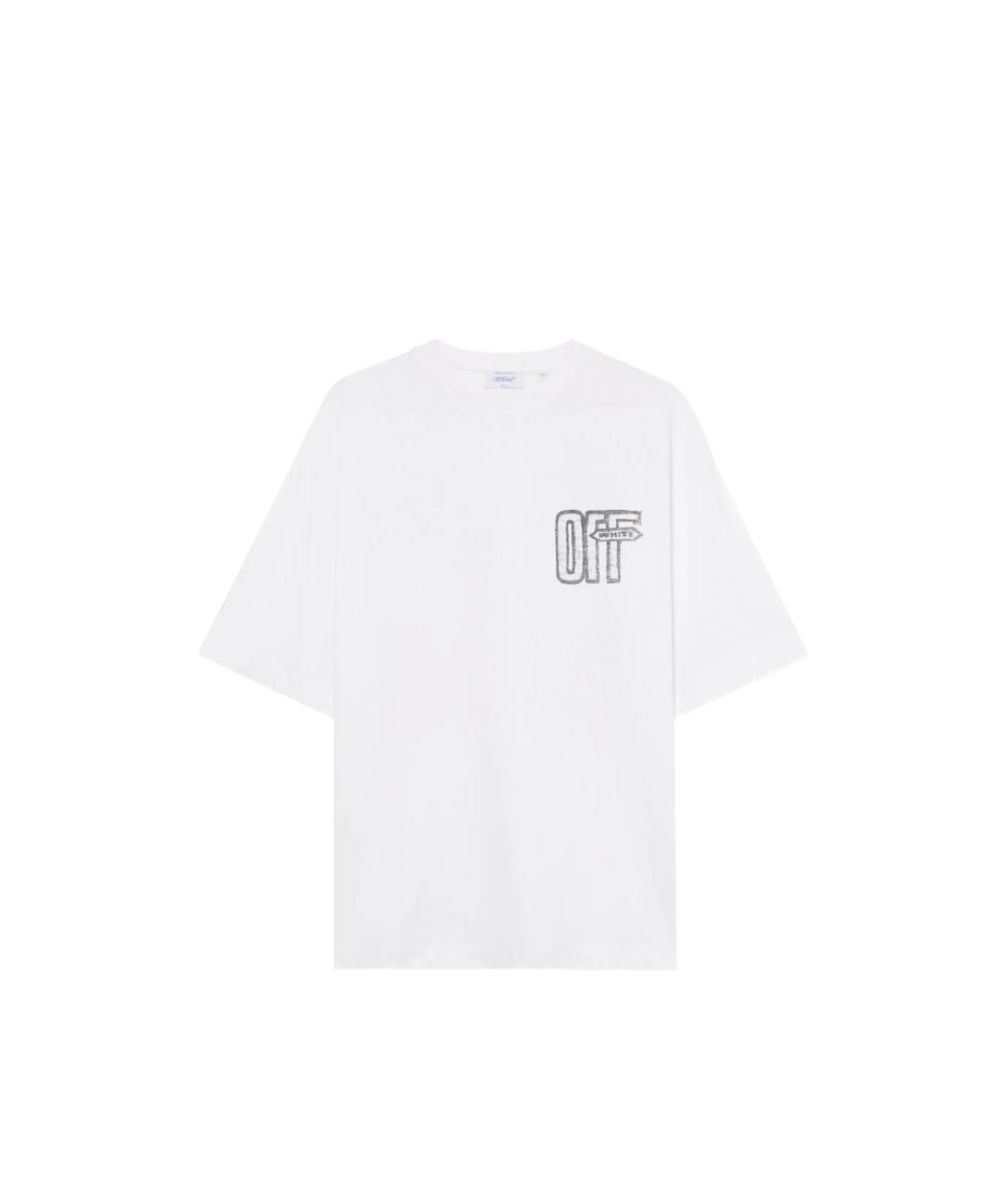 OFF-WHITE Белая хлопковая футболка, фото 1