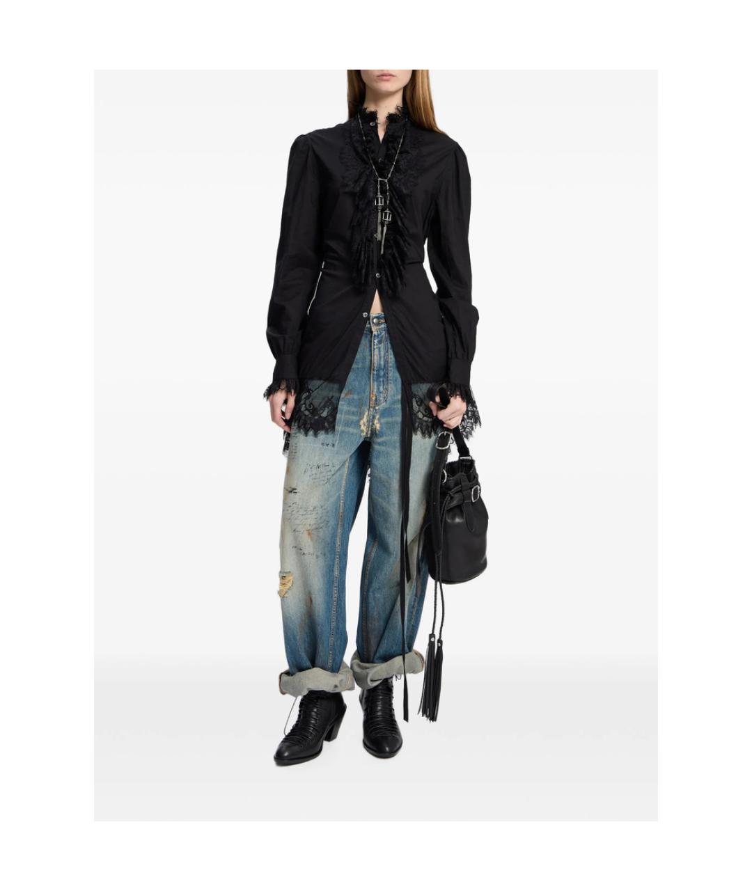 ANN DEMEULEMEESTER Синие хлопковые прямые джинсы, фото 4