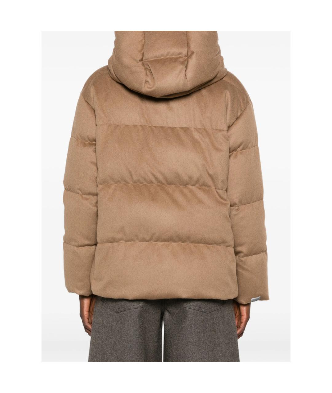 MAX MARA THE CUBE Коричневый синтетический пуховик, фото 4