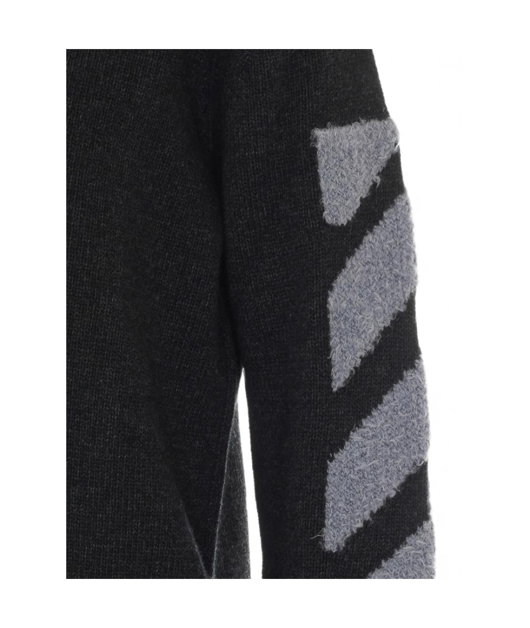 OFF-WHITE Черный шерстяной джемпер / свитер, фото 3