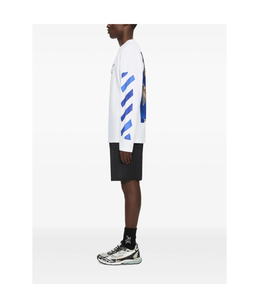 OFF-WHITE Белая хлопковая футболка, фото 4