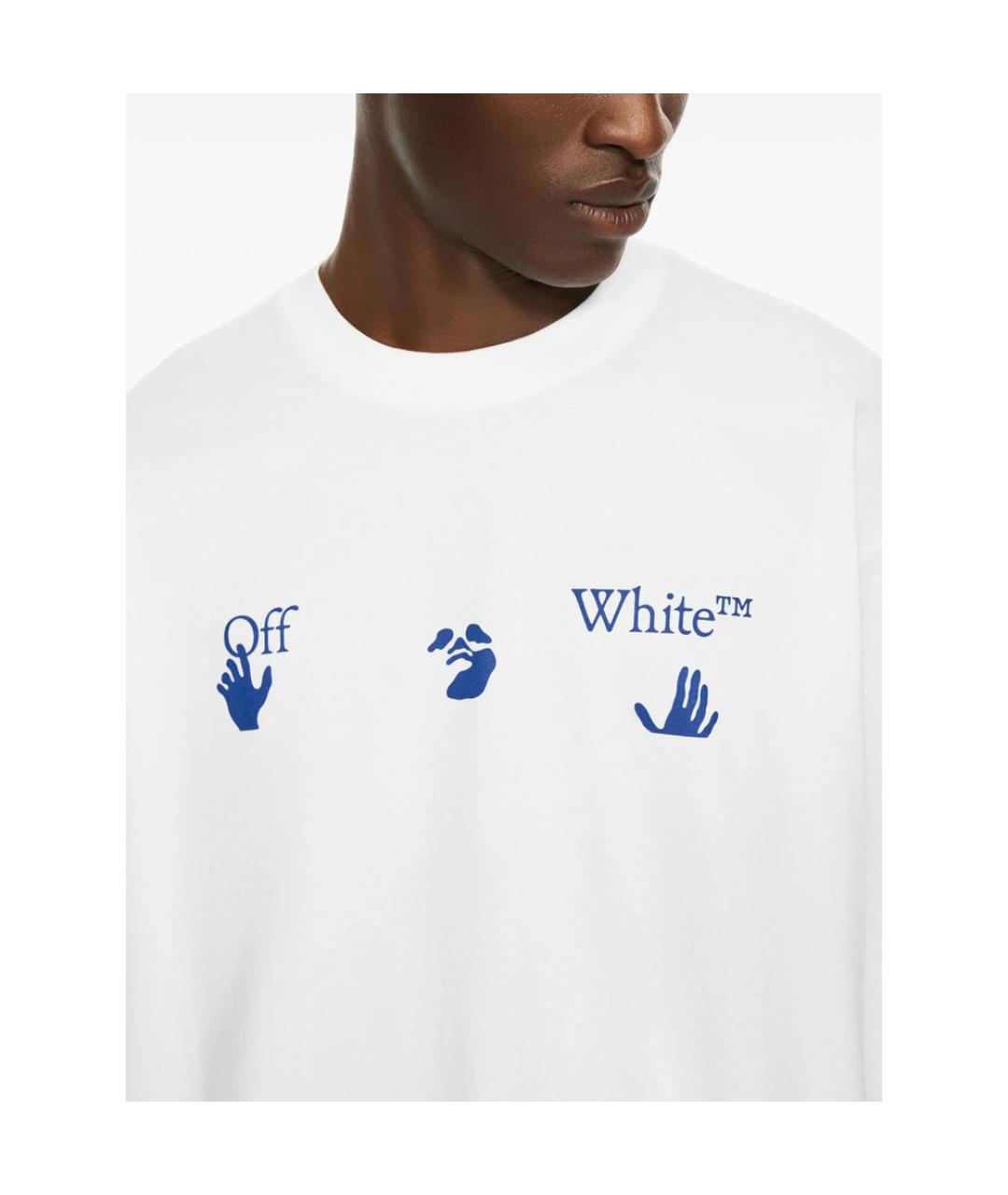 OFF-WHITE Белая хлопковая футболка, фото 5