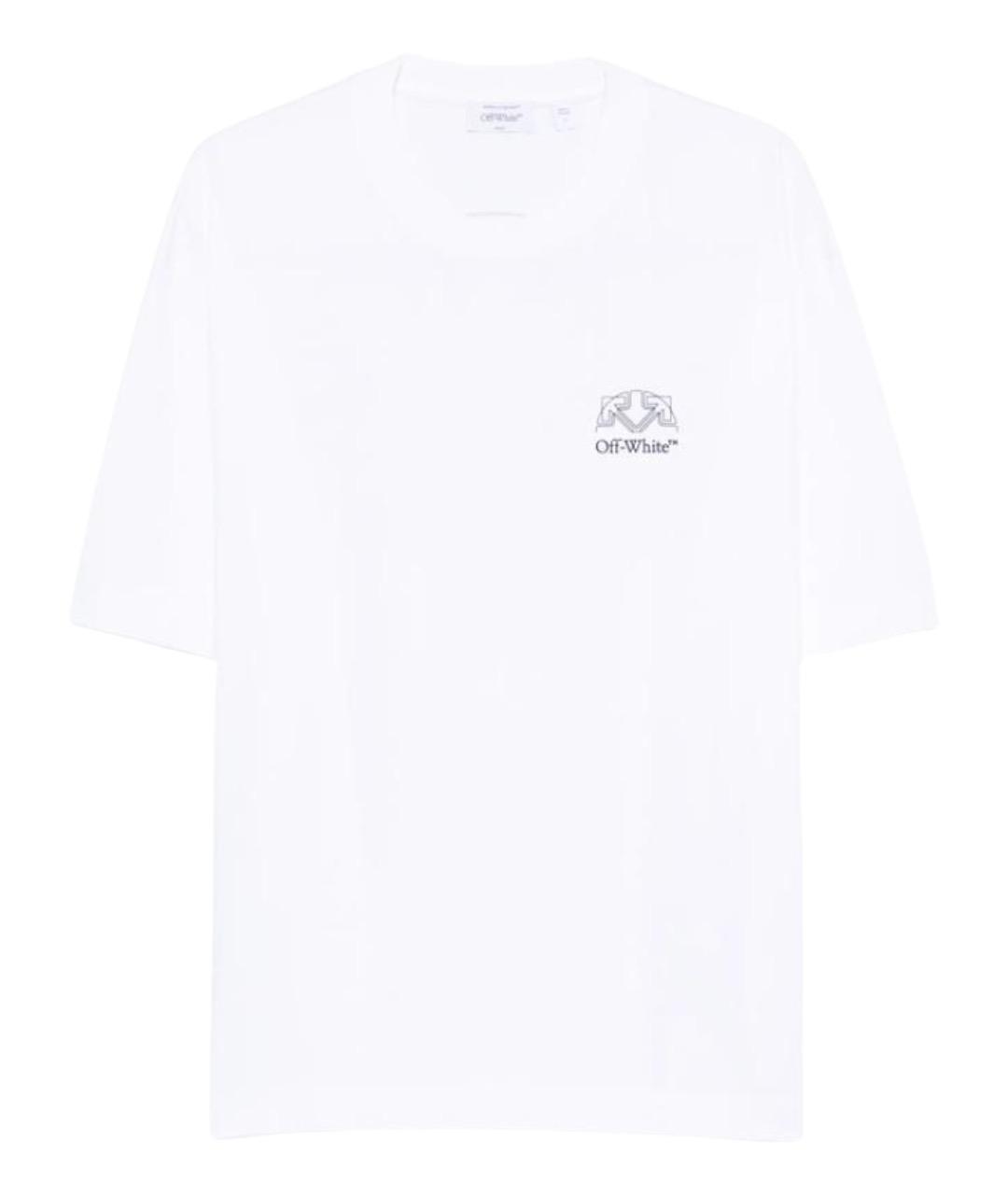 OFF-WHITE Белая хлопковая футболка, фото 1