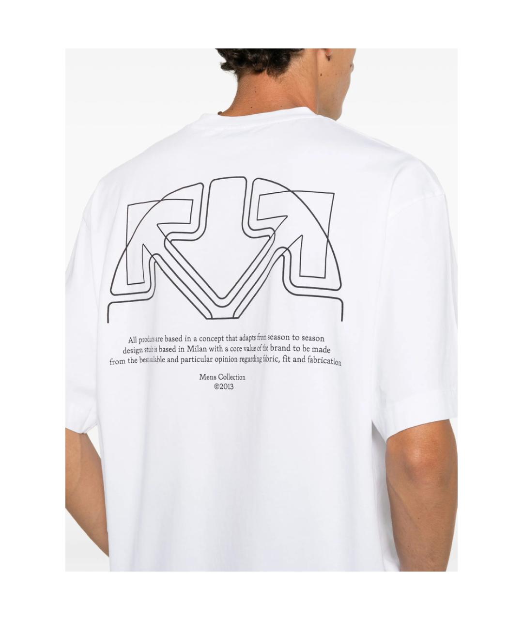 OFF-WHITE Белая хлопковая футболка, фото 5