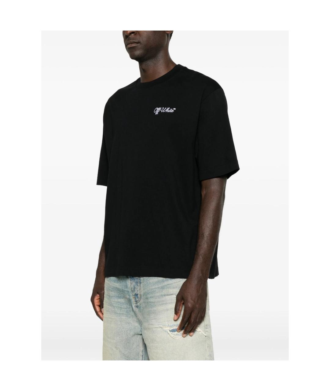 OFF-WHITE Черная хлопковая футболка, фото 5