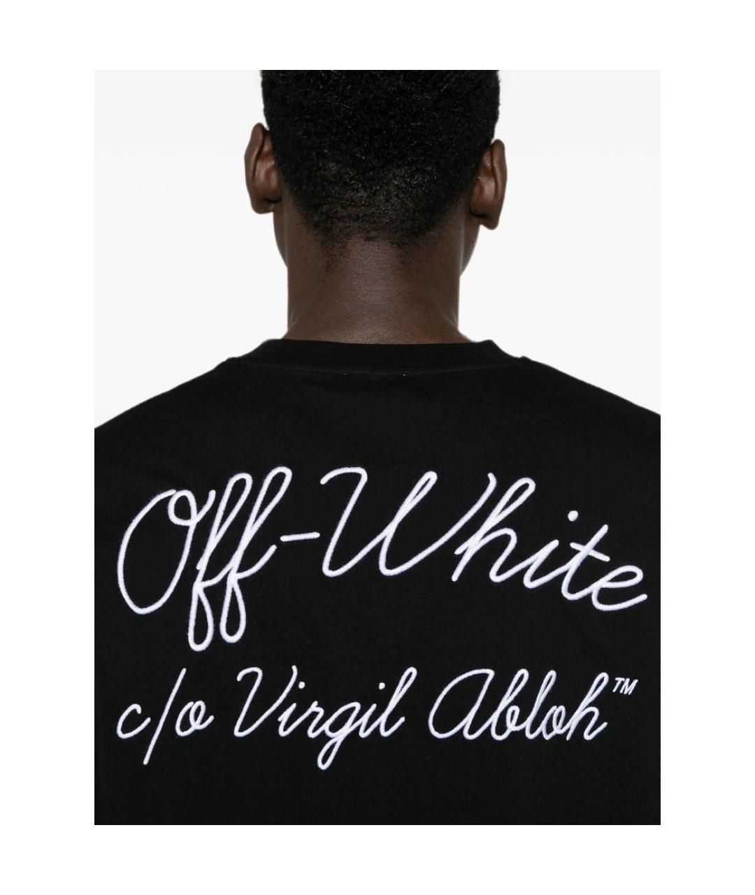 OFF-WHITE Черная хлопковая футболка, фото 3