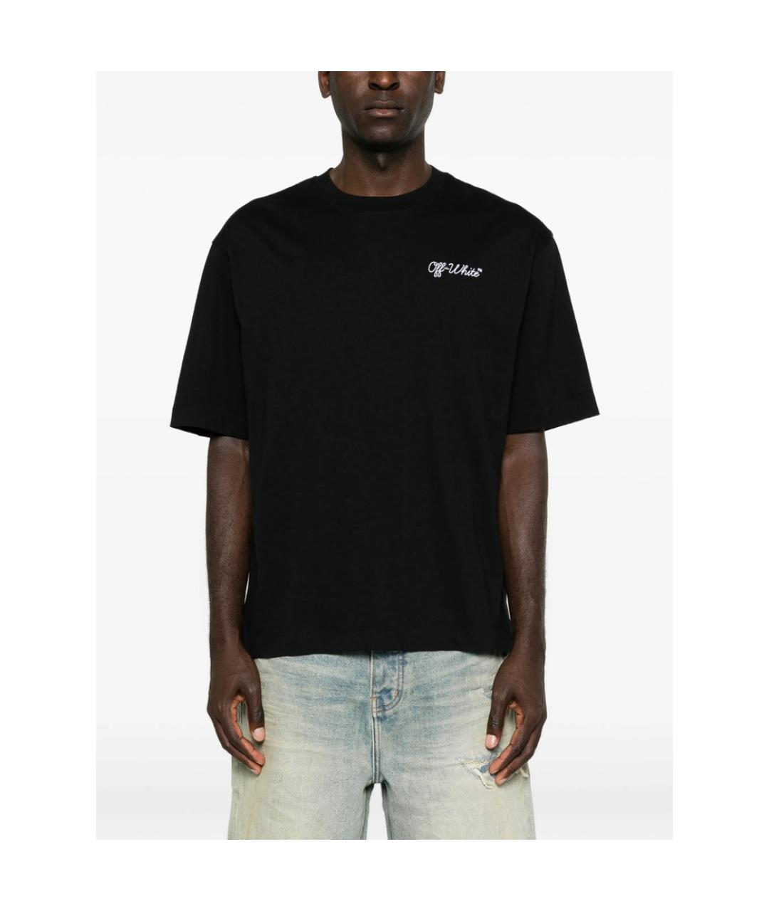 OFF-WHITE Черная хлопковая футболка, фото 4